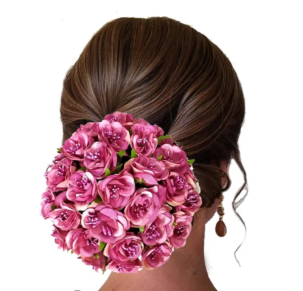 Dark_Pink_Artificial_Rose_Flower_Gajra_Accessories_For_Women_&_Girls_(14_X_8_X_1_Cm)