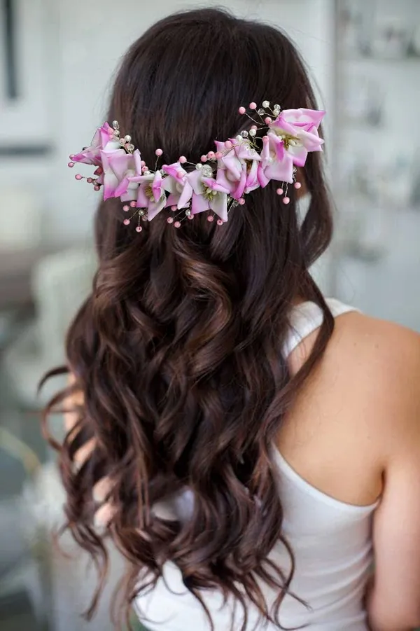 Baby_Pink_Artificial_Lily_Flower_With_Pearls_Bridal_Hair_Vein_Accessories_For_Women_&_Girls_(14_X_8_X_1_Cm)