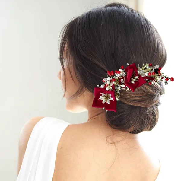 Red_Artificial_Lily_Flower_With_Stone_And_Pearl_Hair_Vein_Accessories_For_Women_&_Girls_(14_X_8_X_1_Cm)