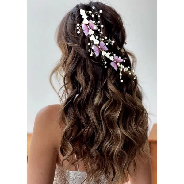 Dark_Pink_Butterfly_With_Small_Roses_And_Pearl_Hair_Vein_Accessories_For_Women_&_Girls
