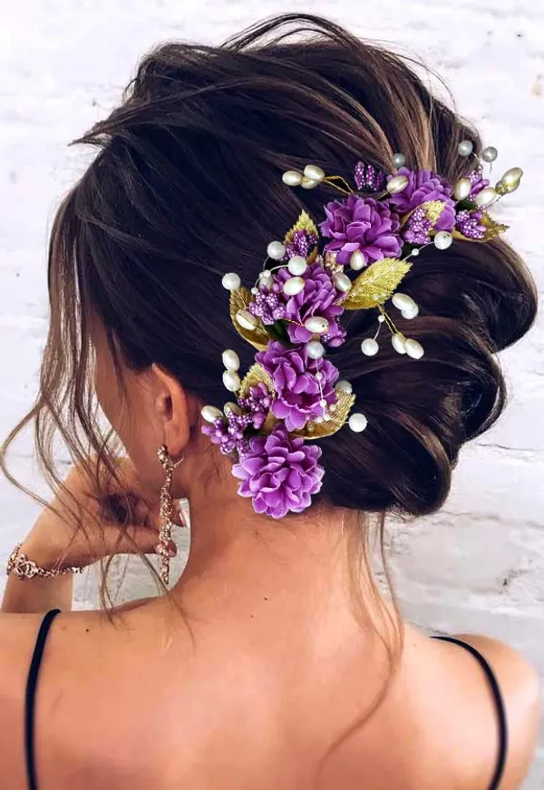 Purple_Artificial_Flower_Hair_Vein,_Fancy_Bridal_Hair_Pin_For_Women_&_Girls