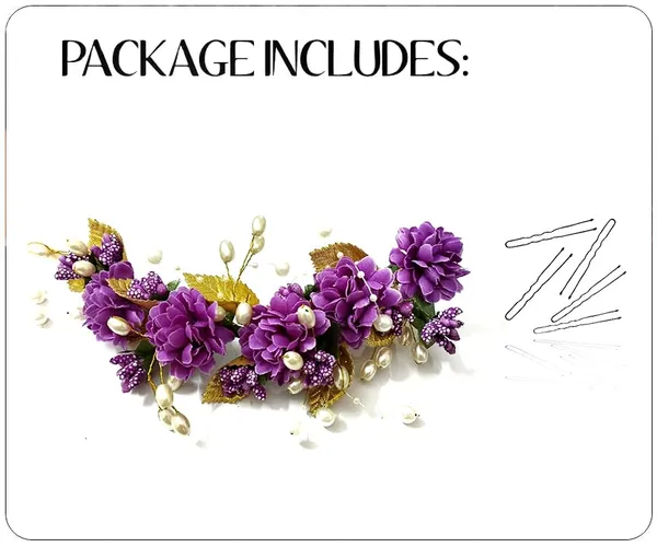 Purple_Artificial_Flower_Hair_Vein,_Fancy_Bridal_Hair_Pin_For_Women_&_Girls