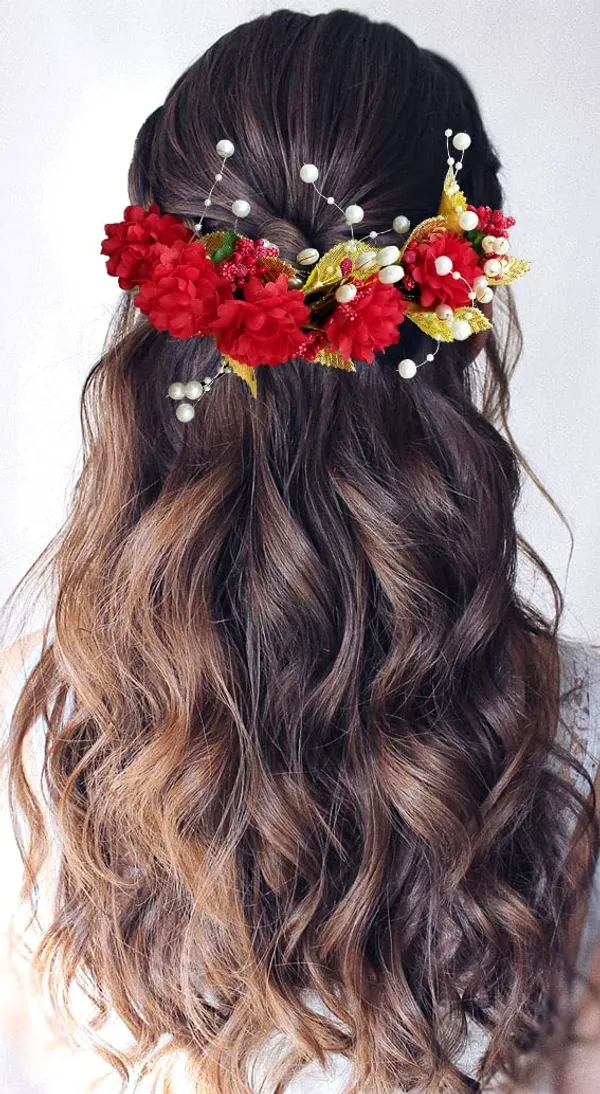 Red_Artificial_Flower_Hair_Vein,_Fancy_Bridal_Hair_Pin_For_Women_&_Girls