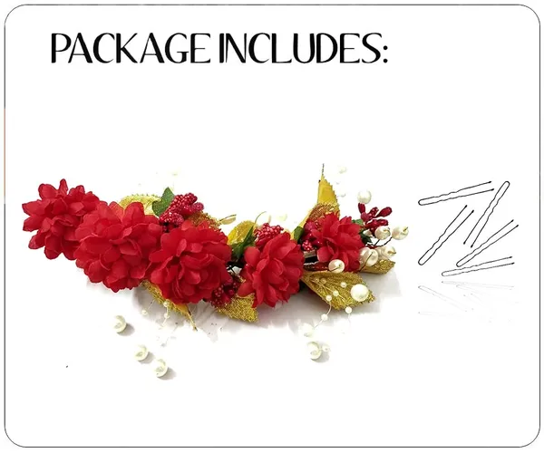Red_Artificial_Flower_Hair_Vein,_Fancy_Bridal_Hair_Pin_For_Women_&_Girls
