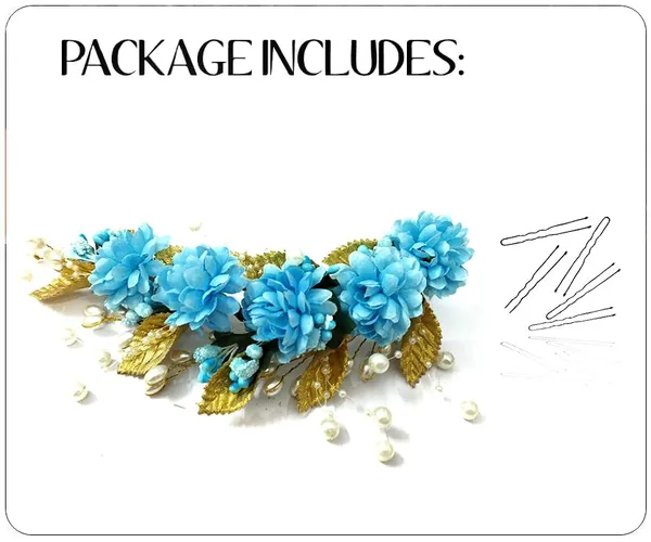 Sky_Blue_Artificial_Flower_Hair_Vein,_Fancy_Bridal_Hair_Pin_For_Women_&_Girls