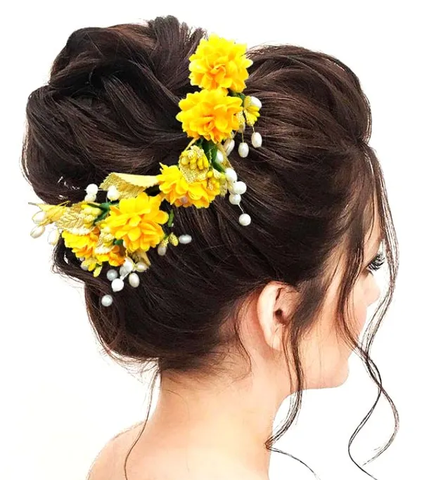 Yellow_Artificial_Flower_Hair_Vein,_Fancy_Bridal_Hair_Pin_For_Women_&_Girls