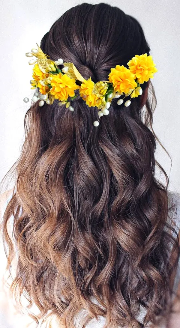 Yellow_Artificial_Flower_Hair_Vein,_Fancy_Bridal_Hair_Pin_For_Women_&_Girls