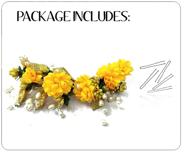 Yellow_Artificial_Flower_Hair_Vein,_Fancy_Bridal_Hair_Pin_For_Women_&_Girls