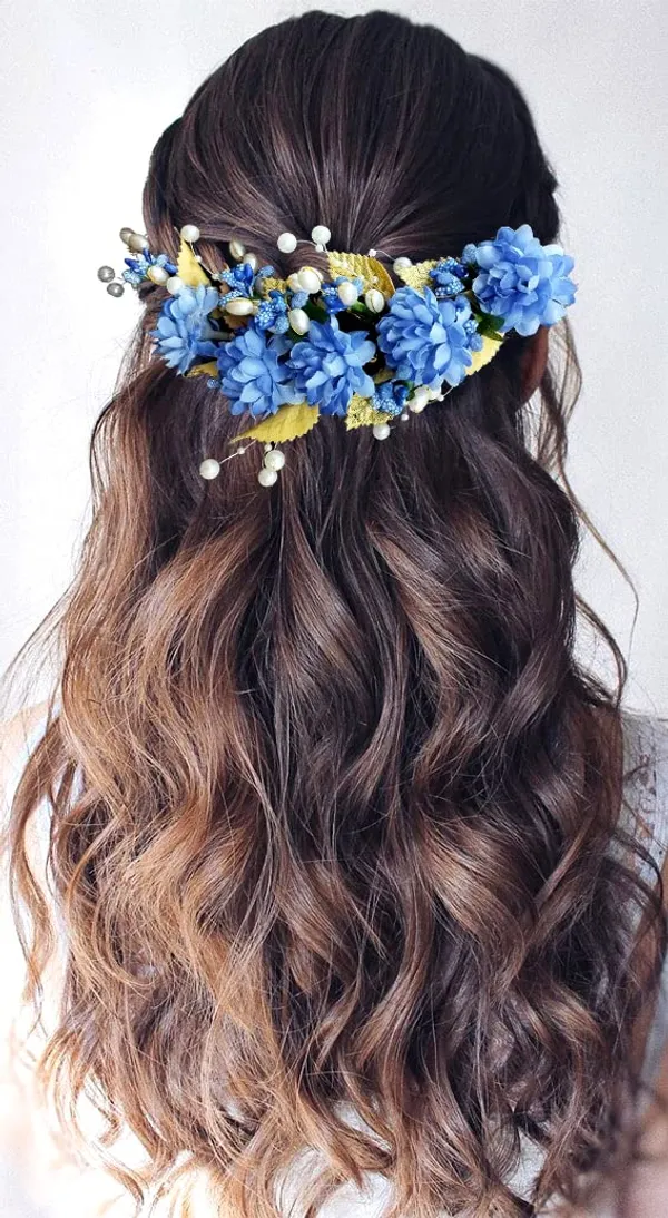 Blue_Artificial_Flower_Hair_Vein,_Fancy_Bridal_Hair_Pin_For_Women_&_Girls
