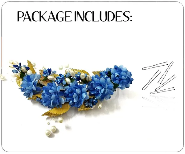 Blue_Artificial_Flower_Hair_Vein,_Fancy_Bridal_Hair_Pin_For_Women_&_Girls