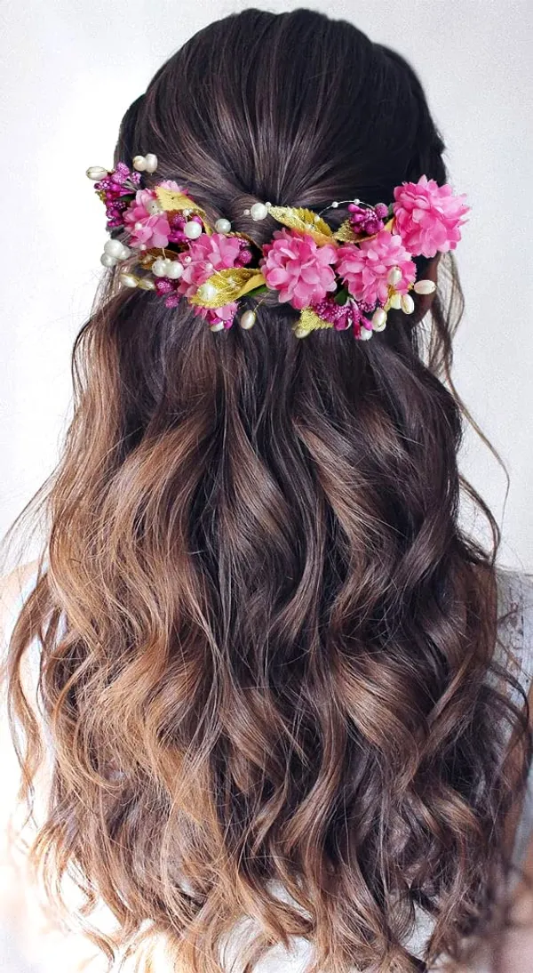 Dark_Pink_Artificial_Flower_Hair_Vein,_Fancy_Bridal_Hair_Pin_For_Women_&_Girls