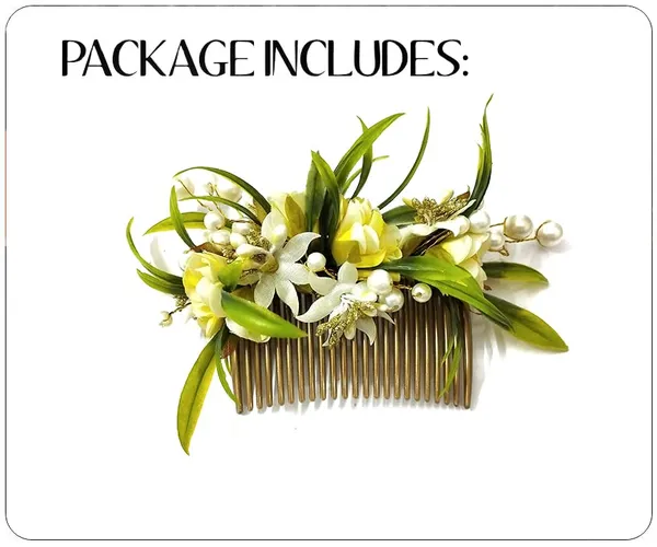 Yellow_Artificial_Flower_With_Pearl_Comb_Slide_Side_Juda_Pin_For_Women_&_Girls_(14_X_8_X_1_Cm)