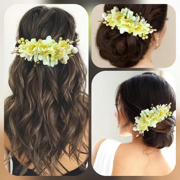 Cream_Artificial_Beautiful_Flower_Comb_Slide_|_Bridal_Hair_Barrette_Ties,_Hairpins_For_Women_&_Girls_(16_X_14_X_10_Cm)