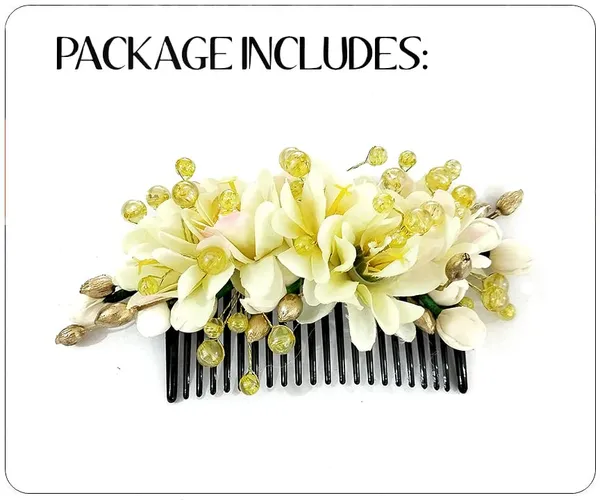 Cream_Artificial_Beautiful_Flower_Comb_Slide_|_Bridal_Hair_Barrette_Ties,_Hairpins_For_Women_&_Girls_(16_X_14_X_10_Cm)