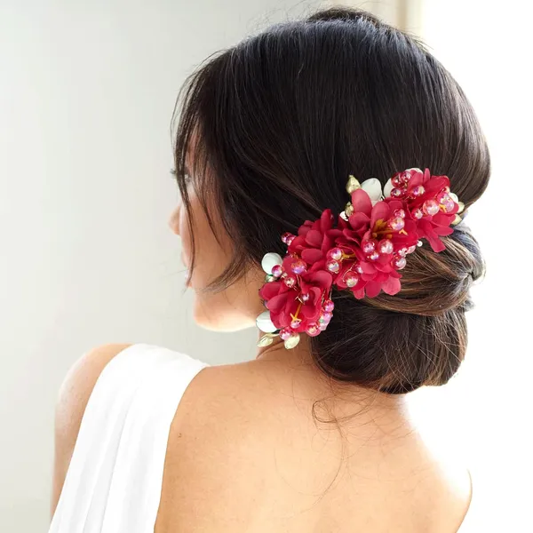 Red_Artificial_Beautiful_Flower_Comb_Slide_|_Bridal_Hair_Barrette_Ties,_Hairpins_For_Women_&_Girls