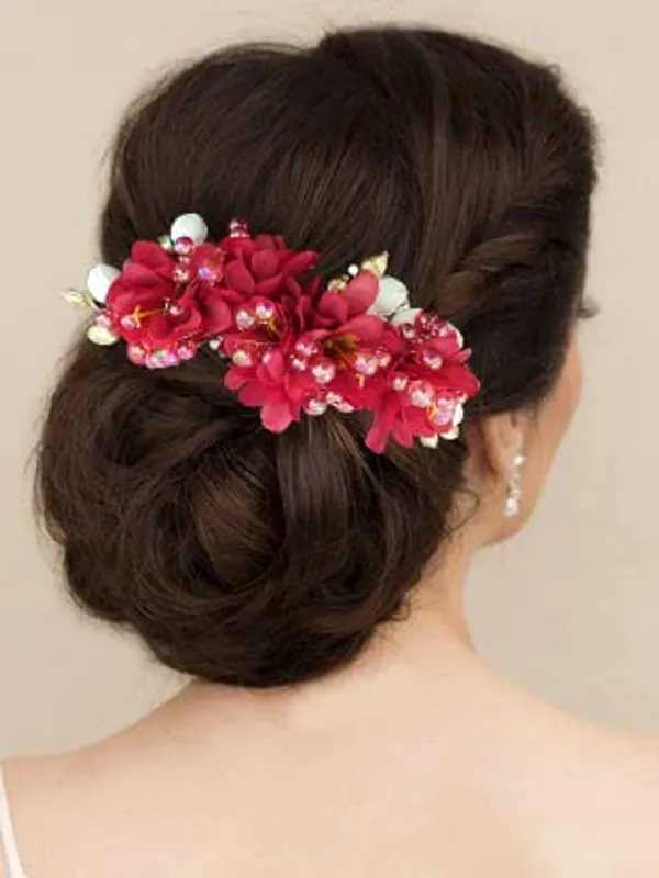 Red_Artificial_Beautiful_Flower_Comb_Slide_|_Bridal_Hair_Barrette_Ties,_Hairpins_For_Women_&_Girls