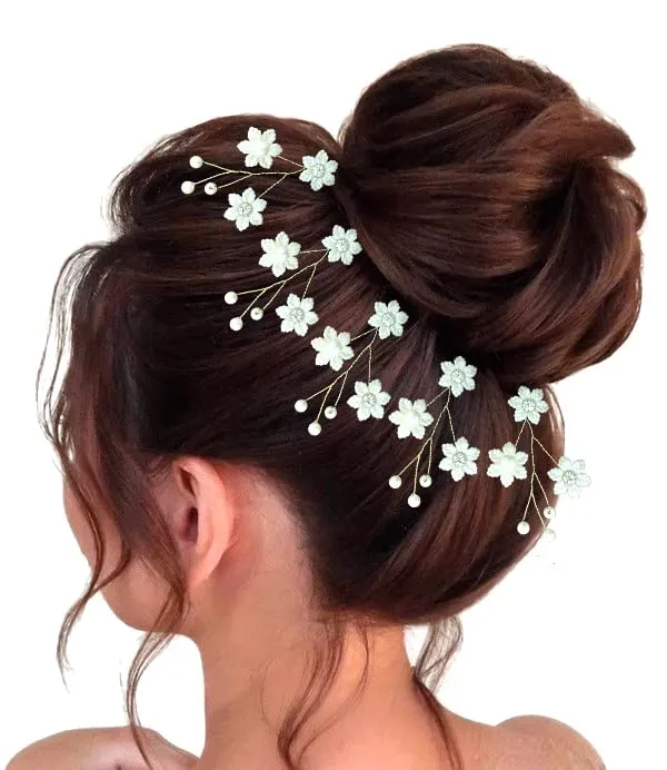 Pack_of_8_Silver_Artificial_Flower_With_Pearl_Hair_Pin_Accessories_For_Women_40_X_20_X_10_Mm