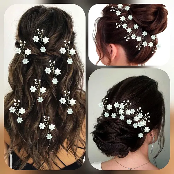 Pack_of_8_Silver_Artificial_Flower_With_Pearl_Hair_Pin_Accessories_For_Women_40_X_20_X_10_Mm