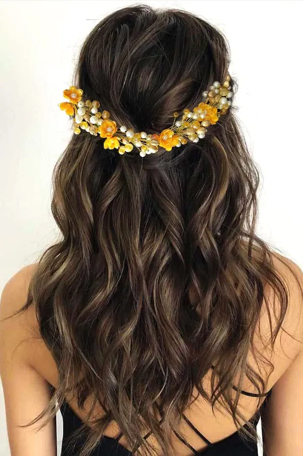 Dark_Yellow_Artificial_Small_Rose_With_Metals_And_Pearls_Hair_Vein_Accessories_For_Women_&_Girls