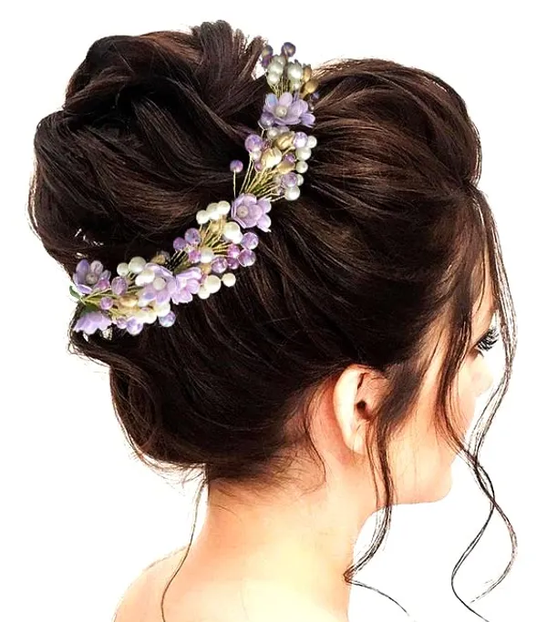 Purple_Artificial_Small_Rose_With_Metals_And_Pearls_Hair_Vein_Accessories_For_Women_&_Girls