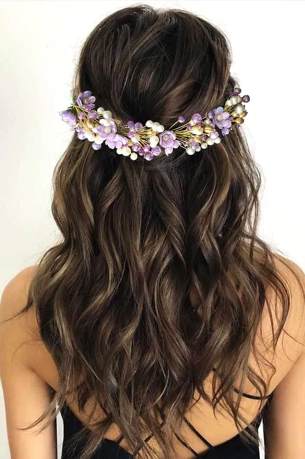 Purple_Artificial_Small_Rose_With_Metals_And_Pearls_Hair_Vein_Accessories_For_Women_&_Girls