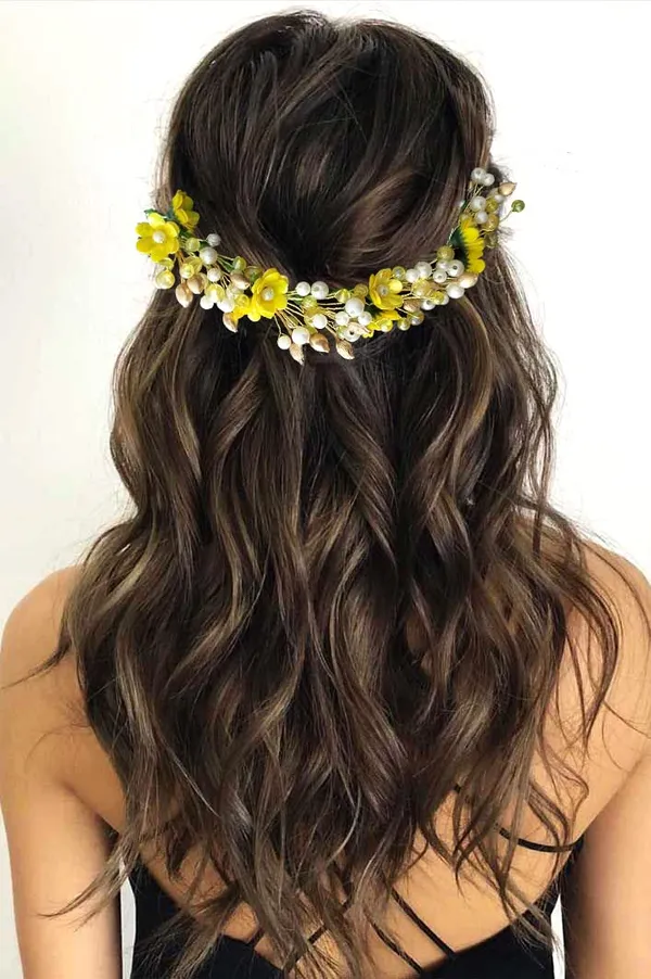 Yellow_Artificial_Small_Rose_With_Metals_And_Pearls_Hair_Vein_Accessories_For_Women_&_Girls