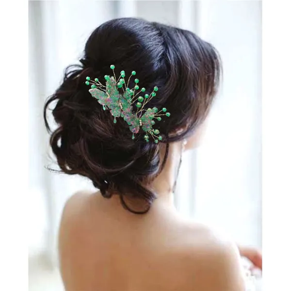 Green_Artificial_3_Butterfly_With_Stones_And_Pearls_Comb_Slide_Hair_Bun_Accessories_For_Women_&_Girls