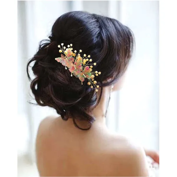 Yellow_Artificial_3_Butterfly_With_Stones_And_Pearls_Comb_Slide_Hair_Bun_Accessories_For_Women_&_Girls