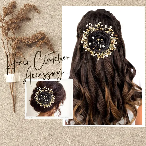 Golden_Artificial_Stones_And_Pearls_Hair_Clip_Accessories_For_Women_&_Girls