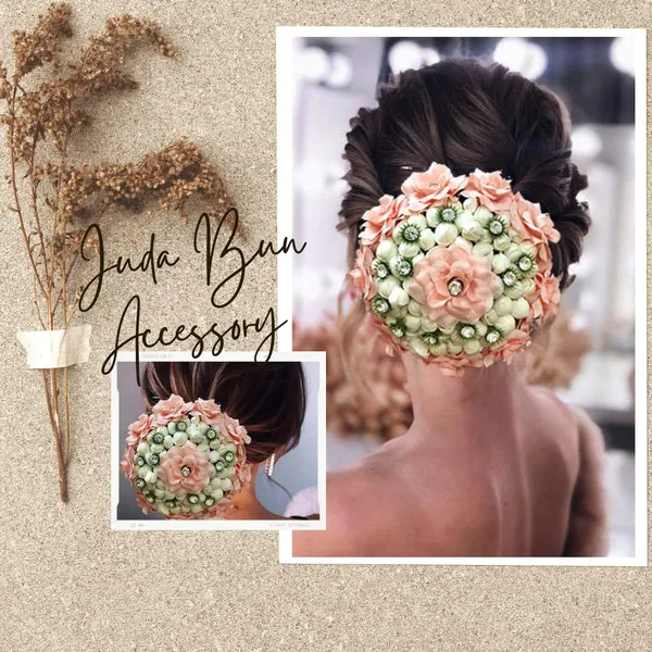 Peach_Artificial_Butterfly_Style_Designed_With_Stones_And_Pearls_Bridal_Hair_Claw_Accessories_For_Women_&_Girls