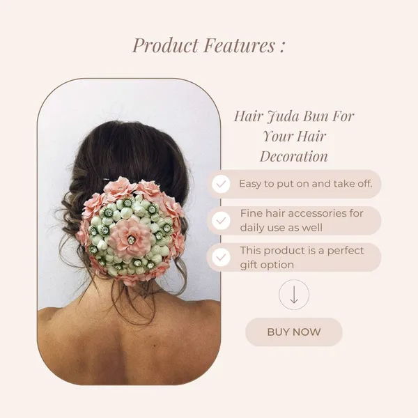 Peach_Artificial_Butterfly_Style_Designed_With_Stones_And_Pearls_Bridal_Hair_Claw_Accessories_For_Women_&_Girls