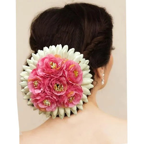 Baby_Pink_Artificial_Plastic_Rounded_Rose_Flower_Design_Hair_Pin_Accessories_For_Women_&_Girls_(14_X_8_X_1_Cm)