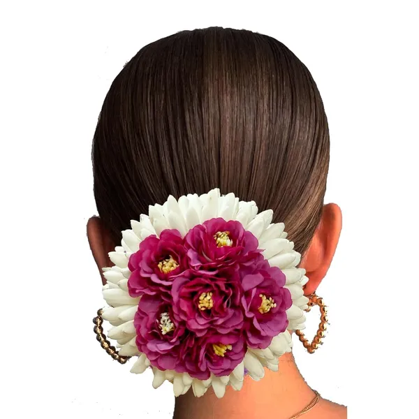 Dark_Pink_Artificial_Plastic_Rounded_Rose_Flower_Design_Hair_Pin_Accessories_For_Women_&_Girls_(14_X_8_X_1_Cm)
