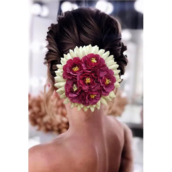 Dark_Pink_Artificial_Plastic_Rounded_Rose_Flower_Design_Hair_Pin_Accessories_For_Women_&_Girls_(14_X_8_X_1_Cm)