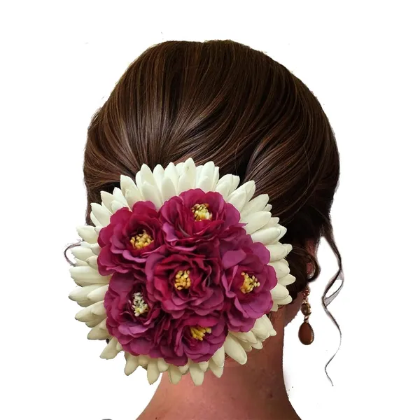 Dark_Pink_Artificial_Plastic_Rounded_Rose_Flower_Design_Hair_Pin_Accessories_For_Women_&_Girls_(14_X_8_X_1_Cm)