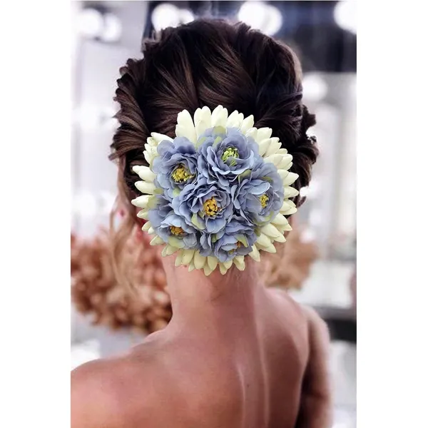 Grey_Artificial_Plastic_Rounded_Rose_Flower_Design_Hair_Pin_Accessories_For_Women_&_Girls_(14_X_8_X_1_Cm)
