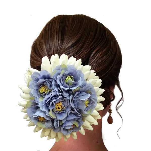 Grey_Artificial_Plastic_Rounded_Rose_Flower_Design_Hair_Pin_Accessories_For_Women_&_Girls_(14_X_8_X_1_Cm)