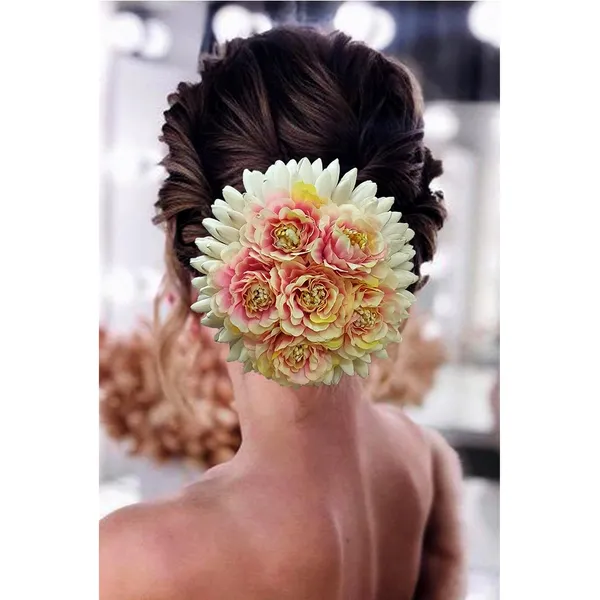 Peach_Artificial_Plastic_Rounded_Rose_Flower_Design_Hair_Pin_Accessories_For_Women_&_Girls_(14_X_8_X_1_Cm)