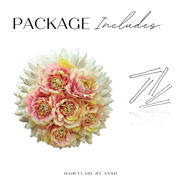 Peach_Artificial_Plastic_Rounded_Rose_Flower_Design_Hair_Pin_Accessories_For_Women_&_Girls_(14_X_8_X_1_Cm)