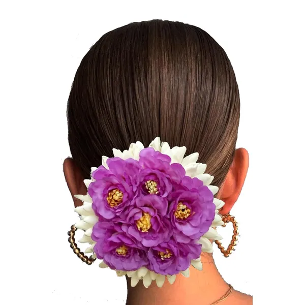 Purple_Artificial_Plastic_Rounded_Rose_Flower_Design_Hair_Pin_Accessories_For_Women_&_Girls_(14_X_8_X_1_Cm)