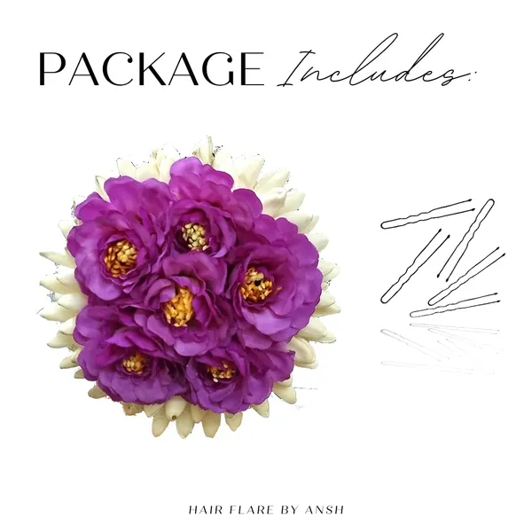 Purple_Artificial_Plastic_Rounded_Rose_Flower_Design_Hair_Pin_Accessories_For_Women_&_Girls_(14_X_8_X_1_Cm)