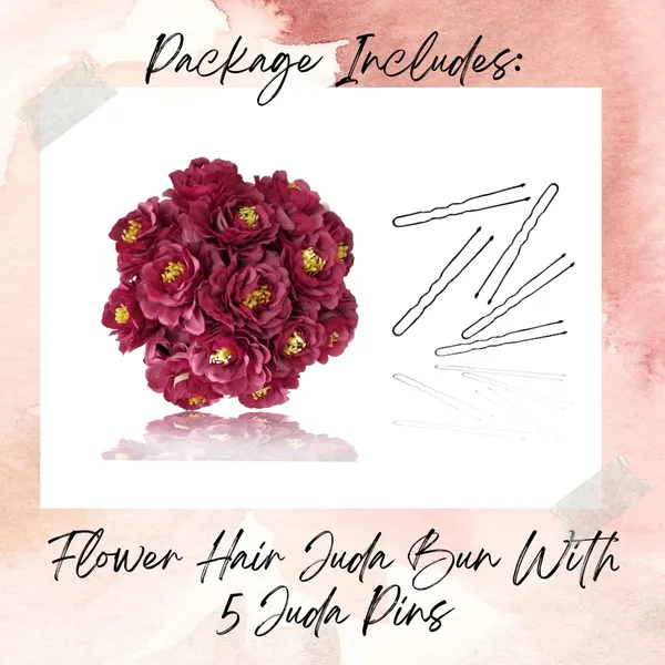 Dark_Pink_Artificial_Dalhia_Flower_Rounded_Juda_Designed_Bridal_Hair_Claw_Accessories_For_Women_&_Girls