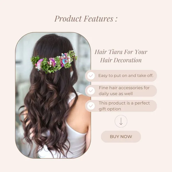 Multicolor_Artificial_Flower_With_Leaf_Designed_Bridal_Hair_Claw_Accessories_For_Women_&_Girls
