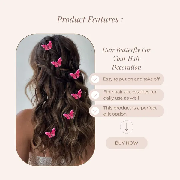 Pack_of_6_Dark_Pink_Velvet_Butterfly_Hair_Pin_Accessories