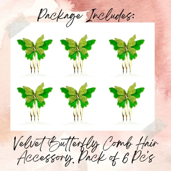 Pack_of_6_Light_Green_Velvet_Butterfly_Hair_Pin_Accessories