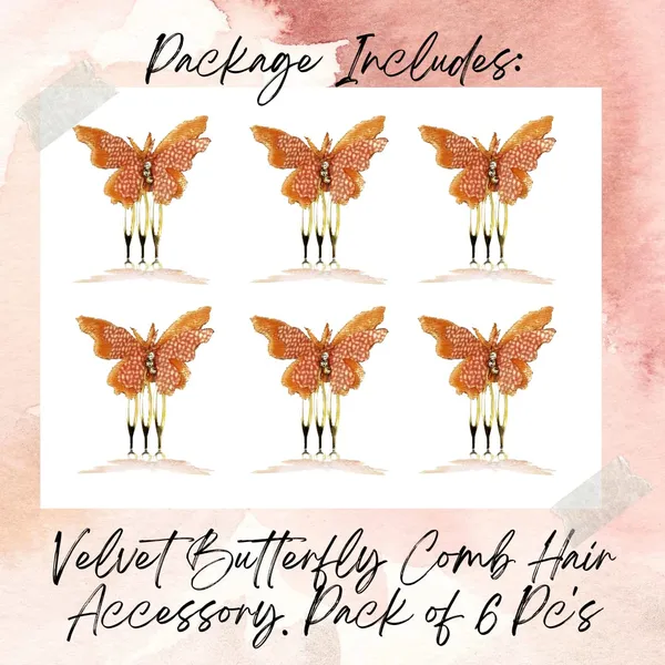 Pack_of_6_Peach_Velvet_Butterfly_Hair_Pin_Accessories