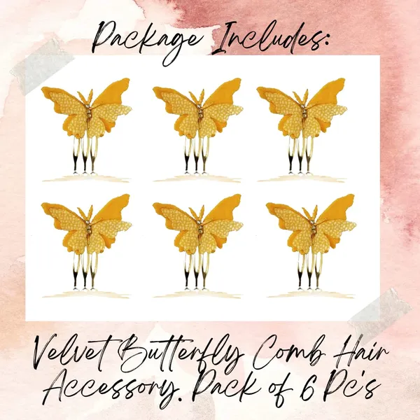 Pack_of_6_Yellow_Velvet_Butterfly_Hair_Pin_Accessories