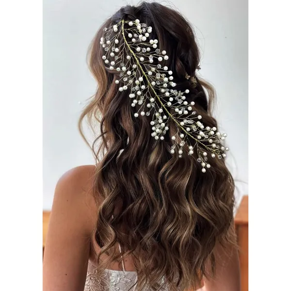 Silver_Pearl_And_Beads_Hair_Vein_For_Women_&_Girls