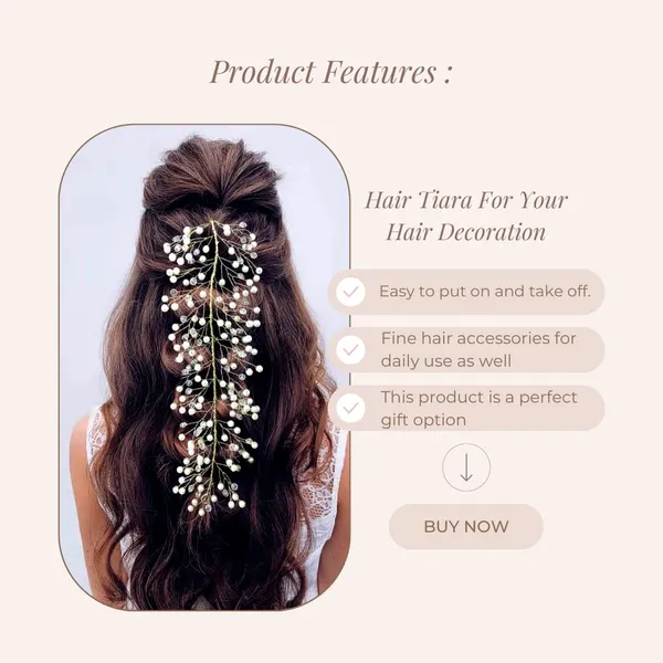 Silver_Pearl_And_Beads_Hair_Vein_For_Women_&_Girls