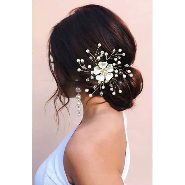 Silver_Artificial_Stone_And_Pearls_Made_Bridal_Attractive_Hair_Pin_For_Women